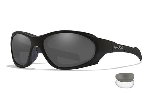 Wiley X XL-1 ADVANCED COMM 2.5 - Matte Black Frame - Grey/Clear Lenses (2 Lenses)