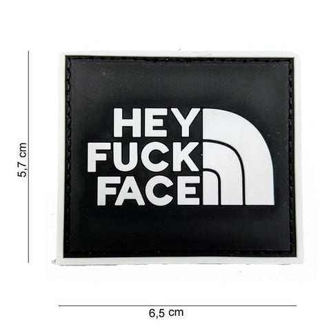 101 Hey F*ck Face 3D PVC Patch - Black/White