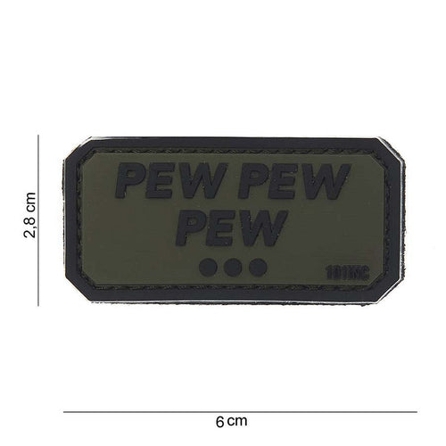 101 Pew Pew Pew 3D PVC Patch - Black/Olive