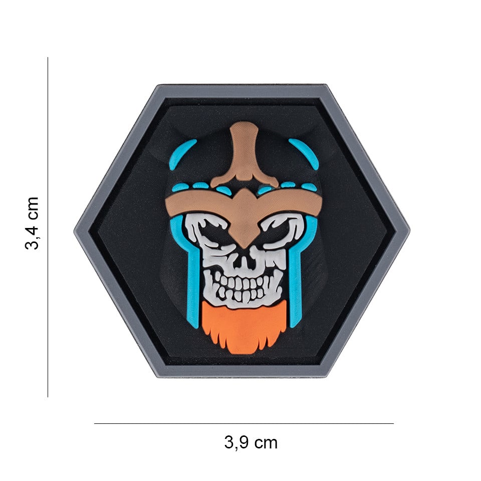 101 Viking Skull Hexagon 3D PVC Patch
