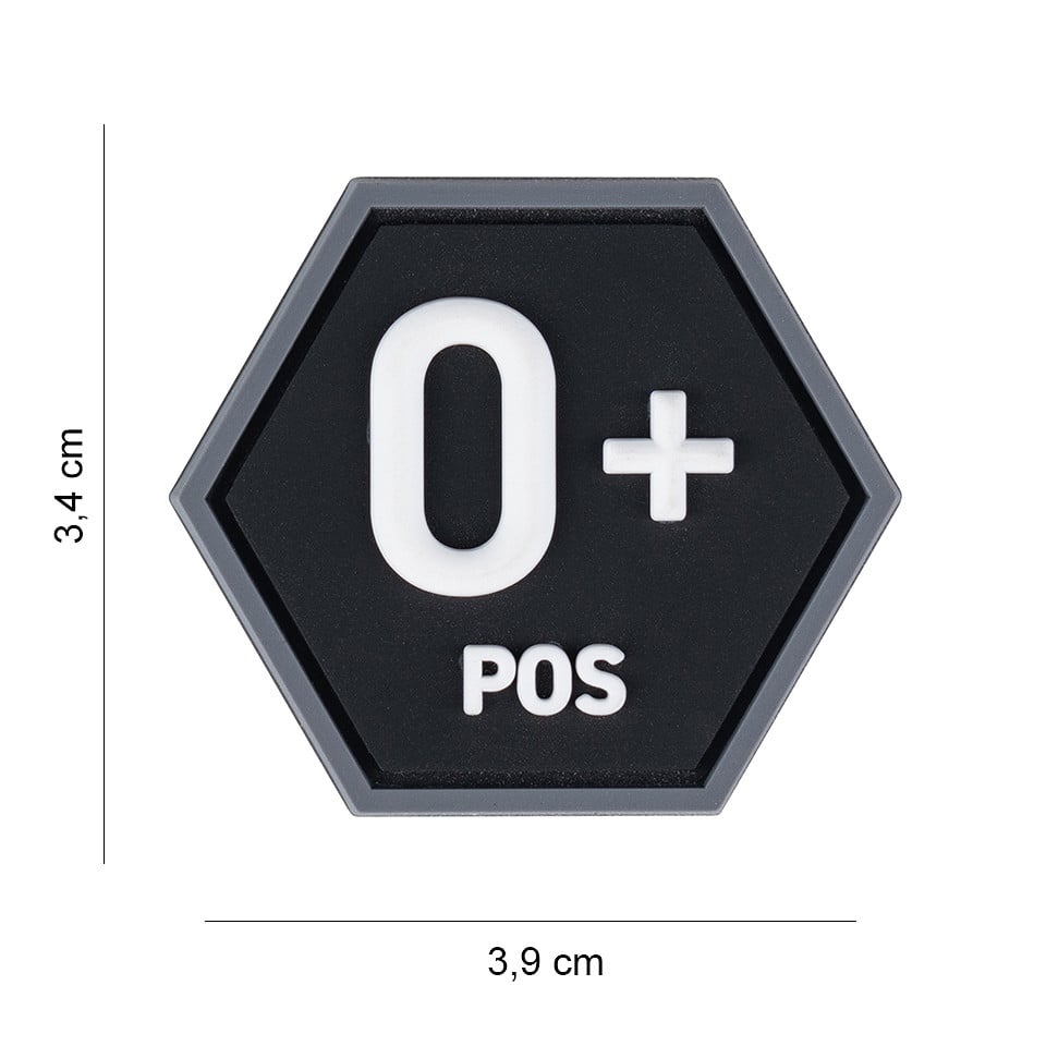101 Blood Type O+ Hexagon 3D PVC Patch
