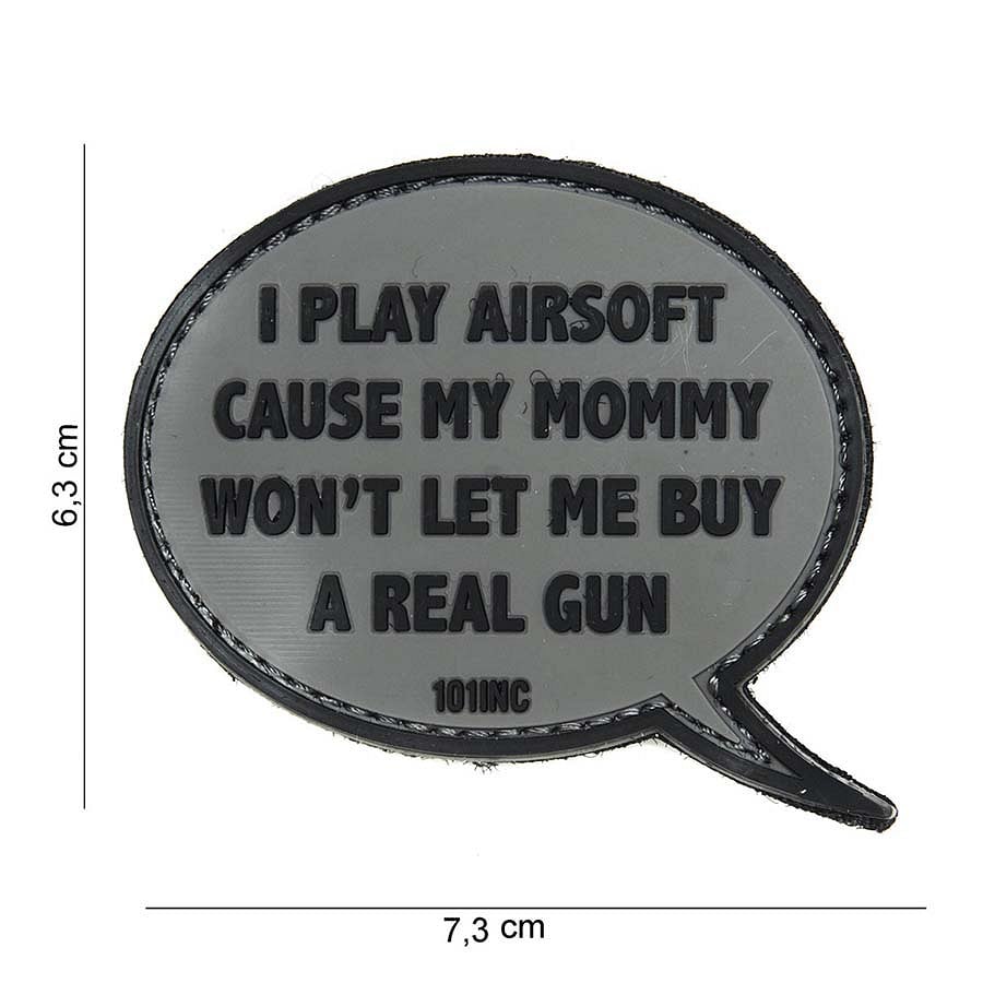 101 I Play Airsoft 3D PVC Patch - Grey