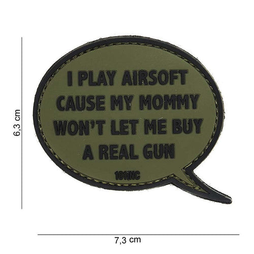 101 I Play Airsoft 3D PVC Patch - Olive