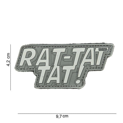 101 Rat-Tat-Tat 3D PVC Patch - Grey