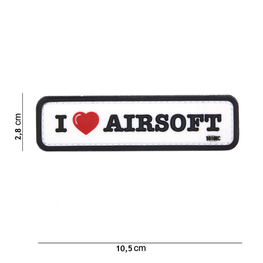 101 I Love Airsoft 3D PVC Patch - White