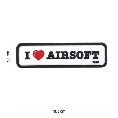 101 I Love Airsoft 3D PVC Patch - White