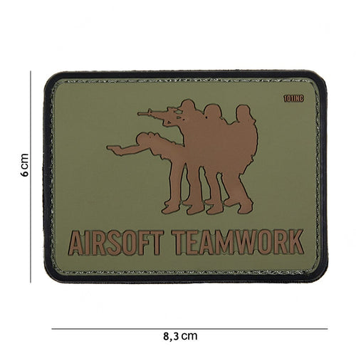 101 Airsoft Teamwork 3D PVC Patch - Olive/Tan