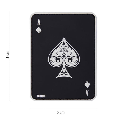 101 Ace of Spades Card 3D PVC Patch - Black