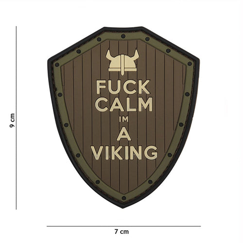 101 F*ck Calm I'm a Viking 3D PVC Patch - Olive/Brown