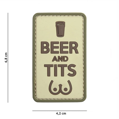 101 Beer & Tits 3D PVC Patch - Tan