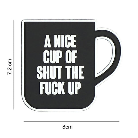 101 A Nice Cup 3D PVC Patch - Black