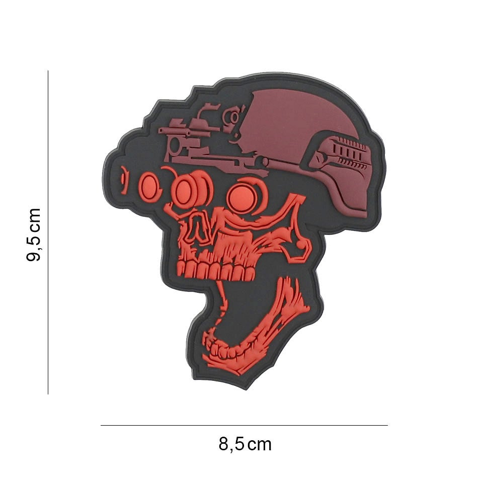 101 Night Vision Skull 3D PVC Patch - Red