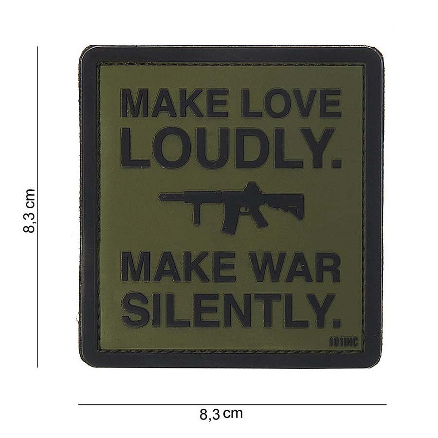 101 Make Love Loudly 3D PVC Patch - Olive