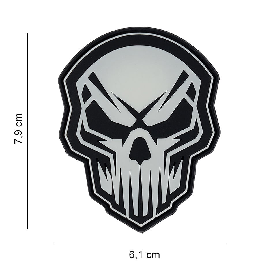 101 Angry Skull Glow in the Dark 3D PVC Patch