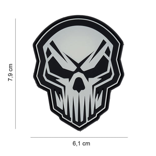 101 Angry Skull Glow in the Dark 3D PVC Patch