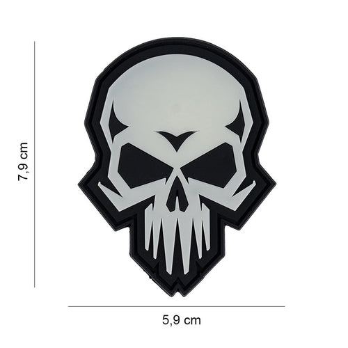 101 Psycho Skull Glow in the Dark 3D PVC Patch