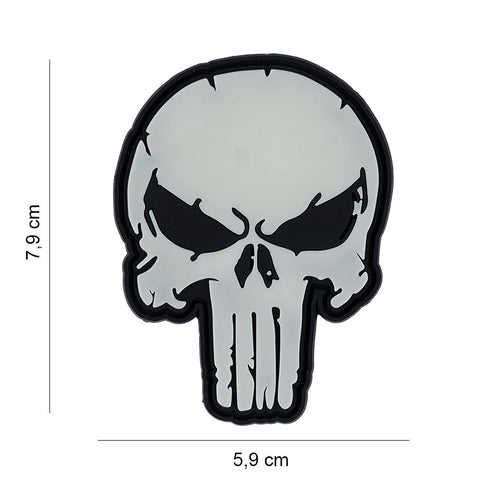 101 Punisher Skull Glow in the Dark 3D PVC Patch