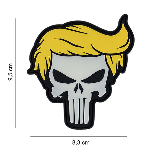 101 Punisher Skull Yellow Hair Glow in the Dark 3D PVC Patch