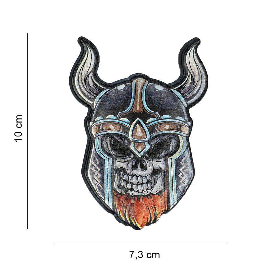 101 UV Skull Viking 3D PVC Patch