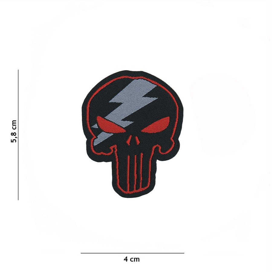 Fostex Punisher Thunder Skull Embroided Patch (w/ Hook & Loop)