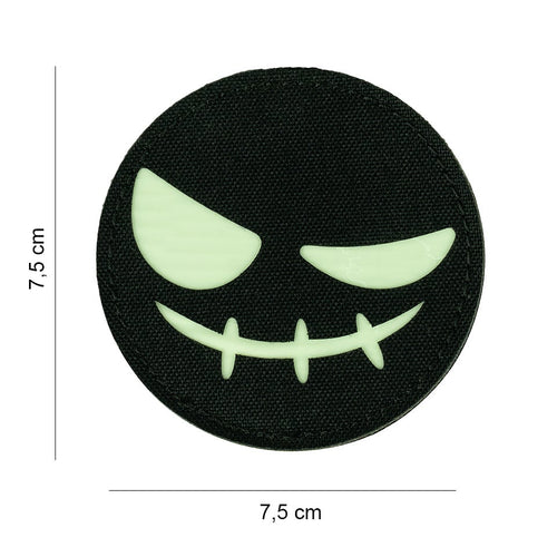 101 Evil Smiley Circle Laser Cut Fabric Glow in the Dark Patch