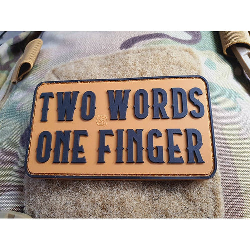 JTG Two WOrd One Finger 3D Rubber Patch - Coyote Brown