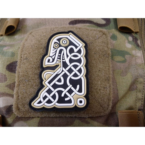 JTG Northman Tribal Dragon Ship Head 3D Rubber Patch - Full Colour