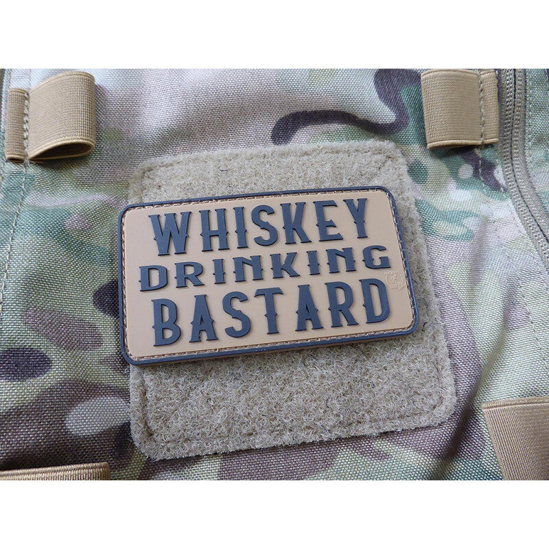 JTG Whiskey Drinking Bastard 3D Rubber Patch - Coyote Brown
