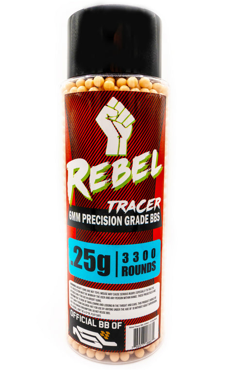 Rebel Precision 6mm Red Tracer BBs 3300ct Bottle - 0.25g