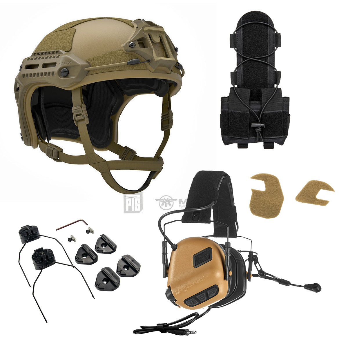 PTS x Earmor Flux Helmet + Comms Bundle-Tan-Coyote Brown