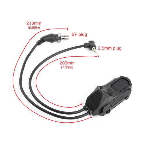 AN Double Port Pressure Switch (SF Plug & 2.5mm/3.5mm Jack)-Black-2.5mm