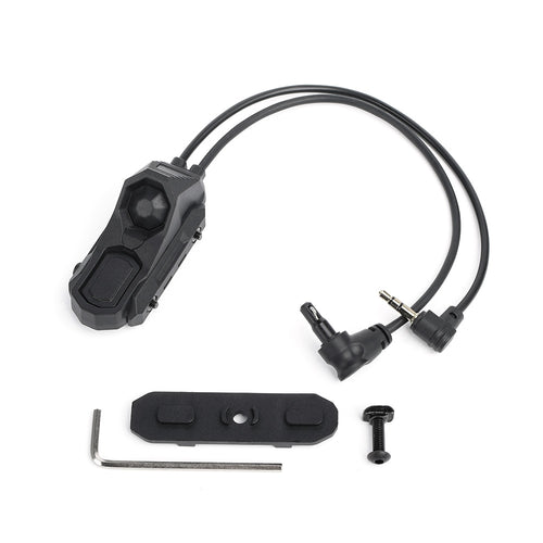 Rebel Double Port Picatinny Switch with Jack & Crane Connector (2.5mm/3.5mm)-3.5mm-Black