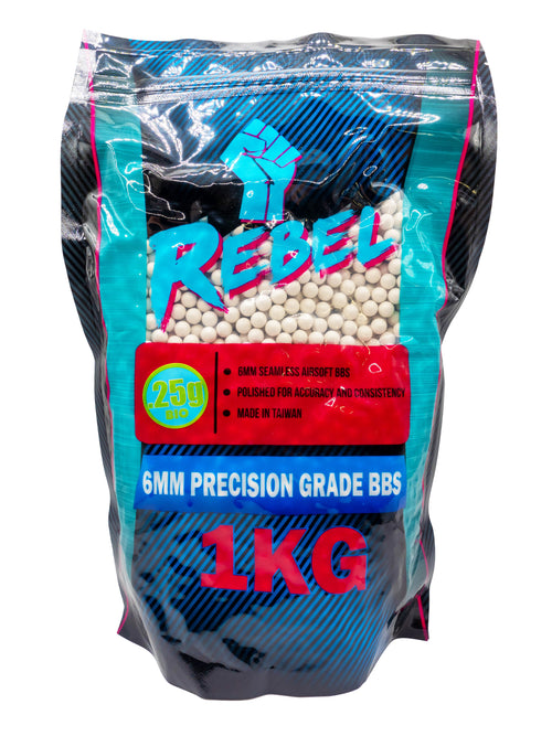 Rebel Precision BIO 6mm BBs 1kg Bag - 0.25g
