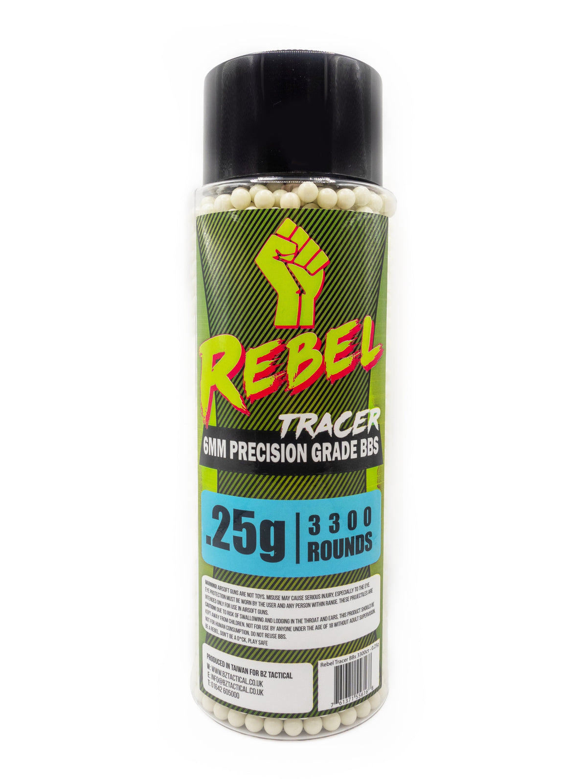 Rebel Precision 6mm Tracer BBs 3300ct Bottle - 0.25g