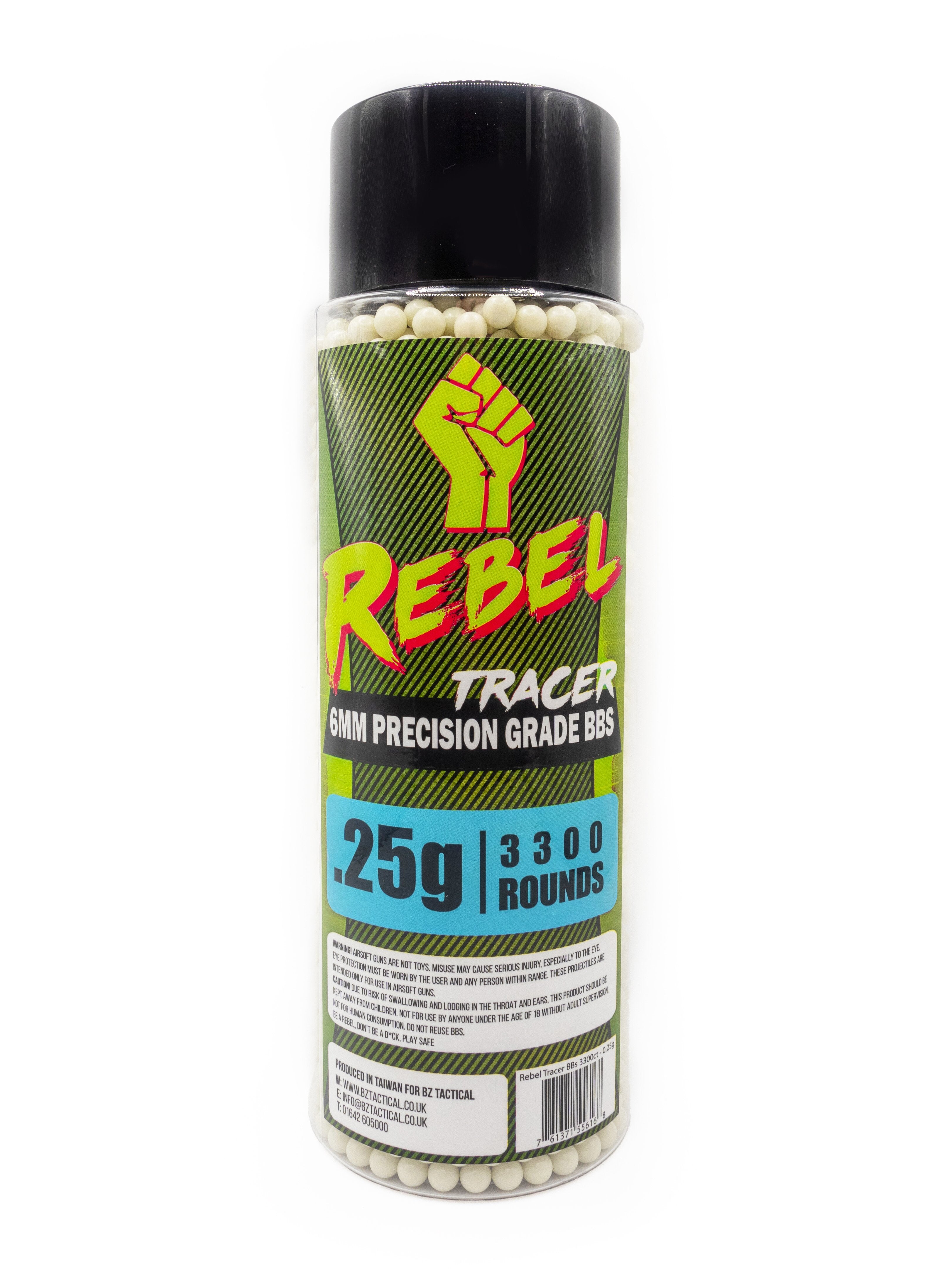 Rebel Precision 6mm Tracer BBs 3300ct Bottle - 0.25g