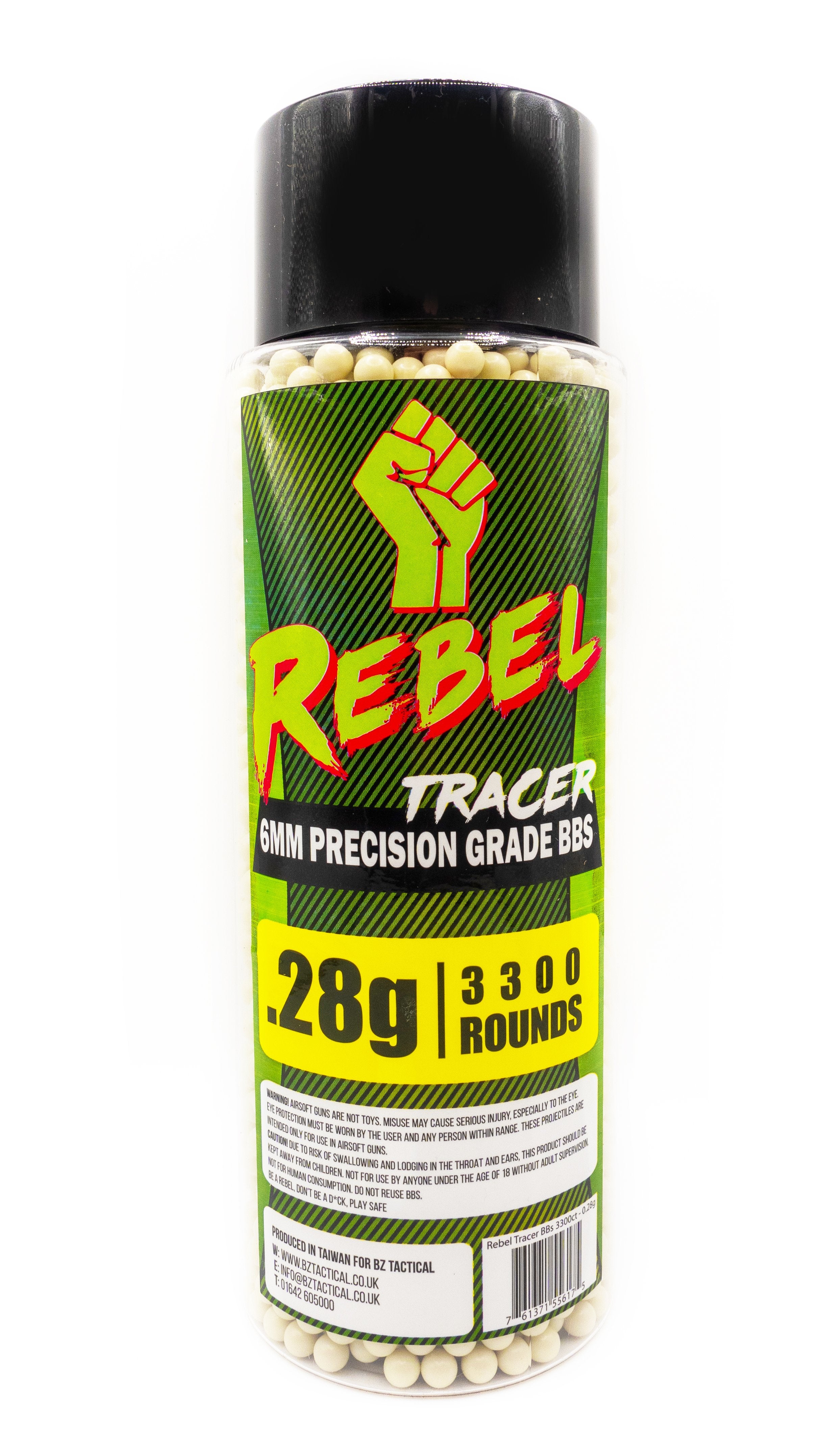 Rebel Precision 6mm Tracer BBs 3300ct Bottle - 0.28g