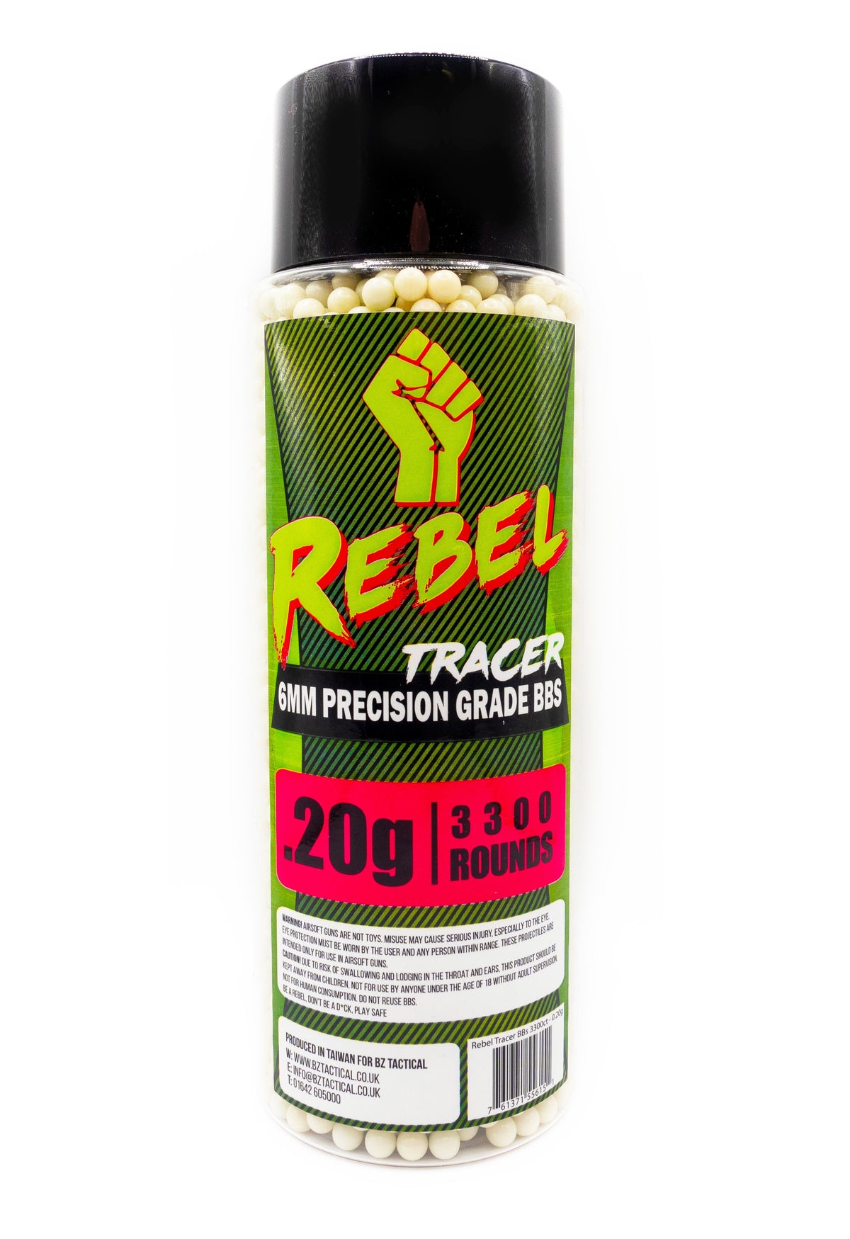 Rebel Precision 6mm Tracer BBs 3300ct Bottle - 0.2g