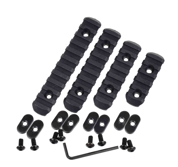 Rebel Precision MOE Polymer Picatinny Rail Section Set of 4 - Black