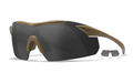Wiley X VAPOR 2.5 Matte Tan Frame - Grey/Clear Shields