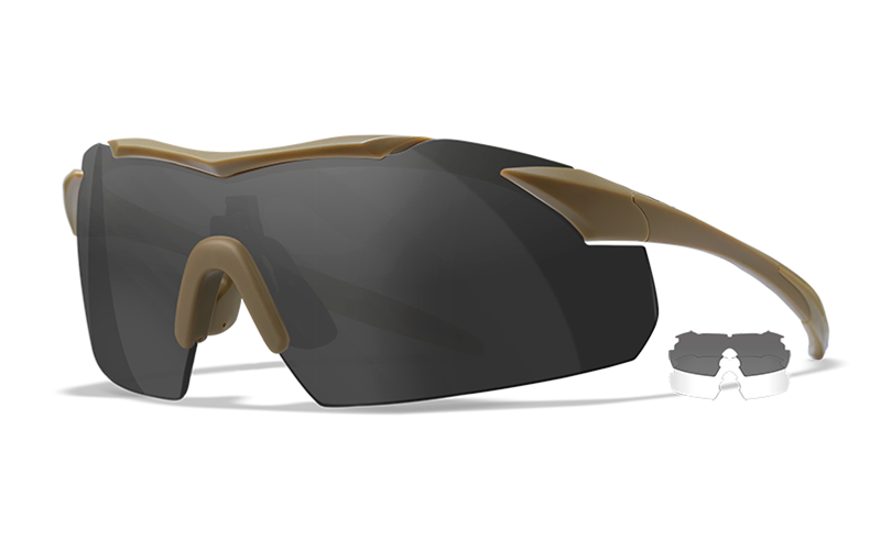 Wiley X VAPOR 2.5 Matte Tan Frame - Grey/Clear Shields