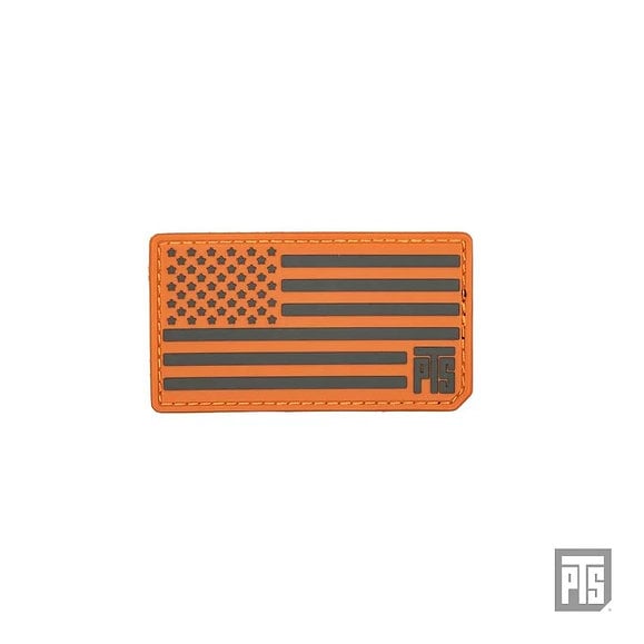 PTS PVC US Flag Patch 3.5" - Orange