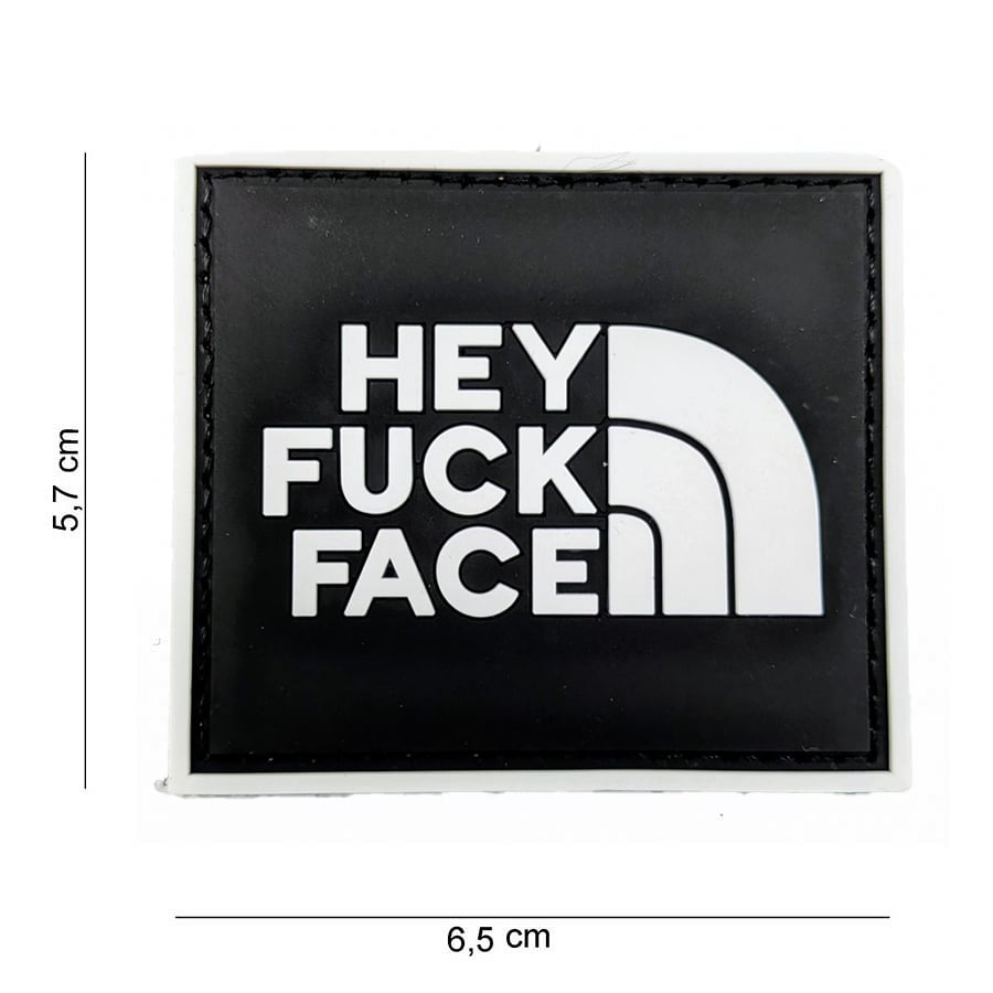101 Hey F*ck Face 3D PVC Patch - Black/White