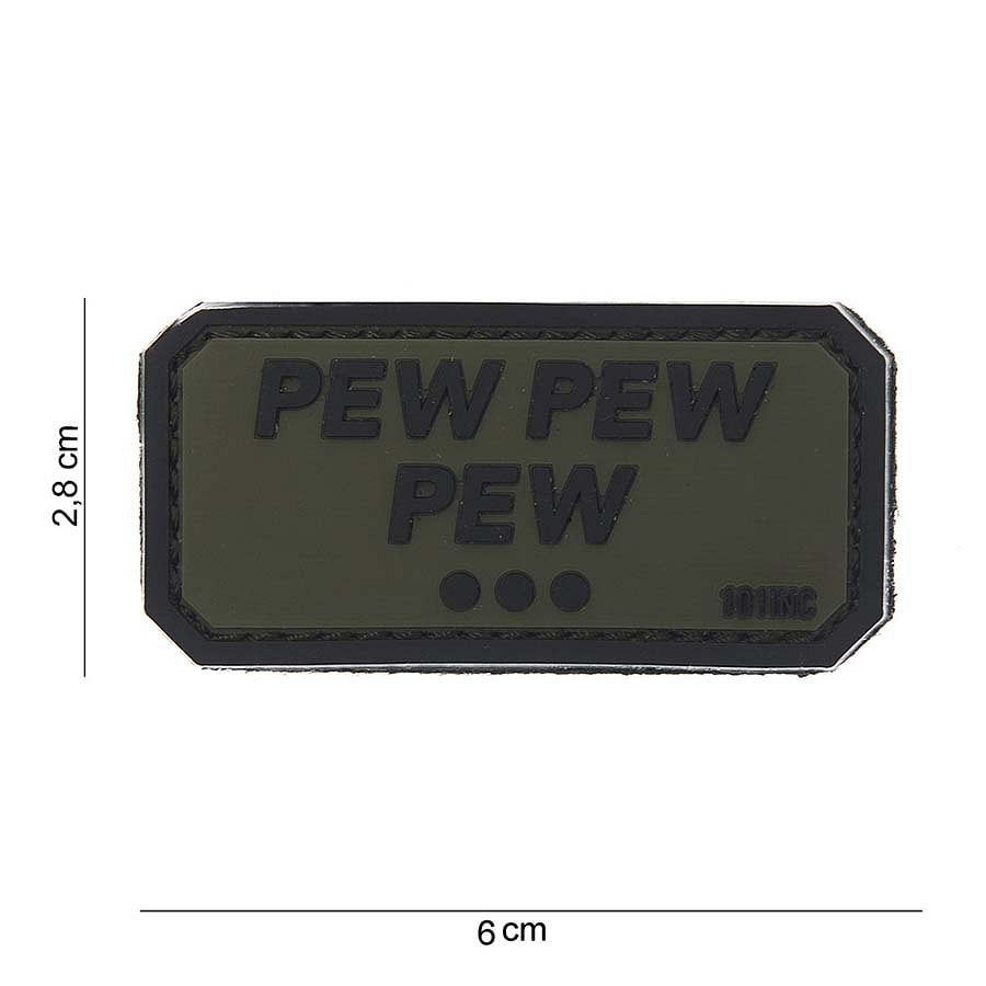 101 Pew Pew Pew 3D PVC Patch - Black/Olive