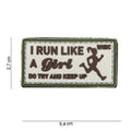 101 I Run Like a Girl 3D PVC Patch - Sand