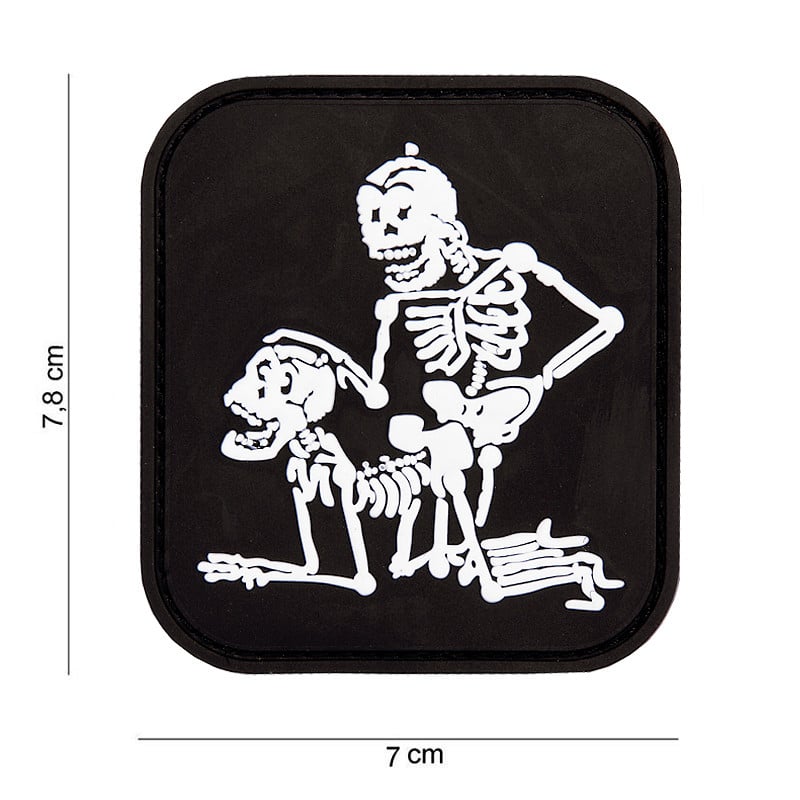 101 Two Skeleton 3D PVC Patch - Black