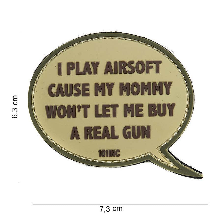 101 I Play Airsoft 3D PVC Patch - Sand