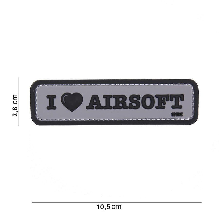 101 I Love Airsoft 3D PVC Patch - Grey