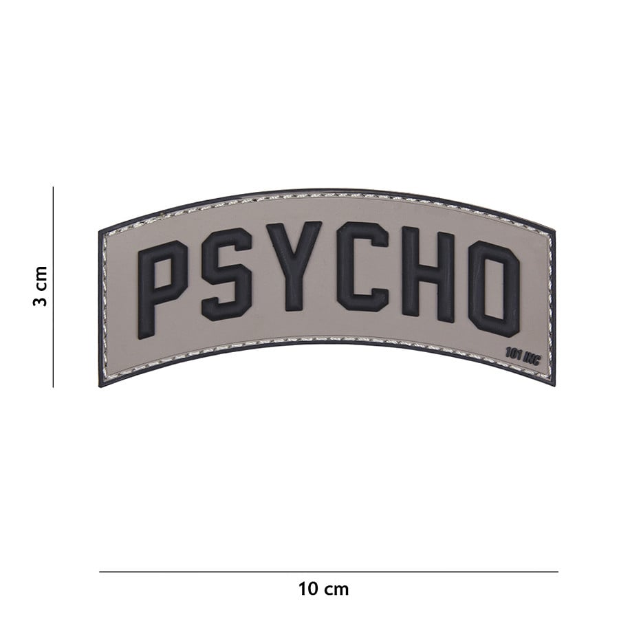 101 Psycho 3D PVC Patch - Grey