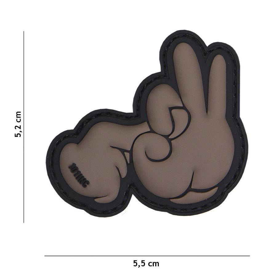 101 Rude Fingers 3D PVC Patch - Grey