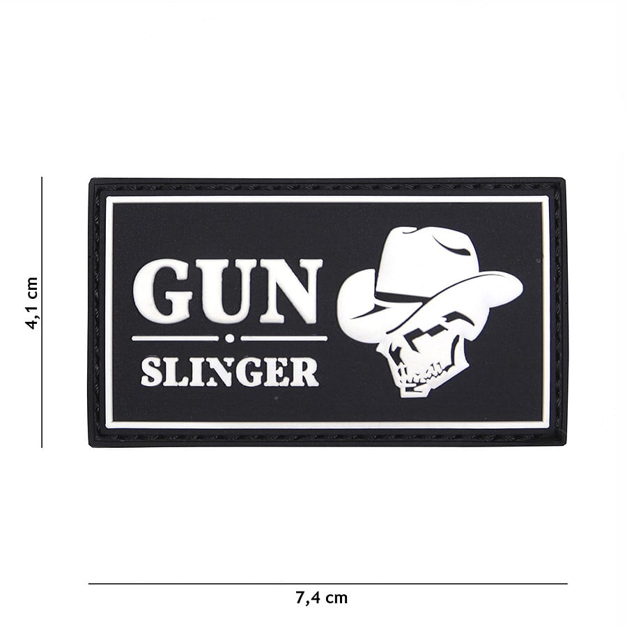 101 Gun Slinger Skull Cowboy 3D PVC Patch